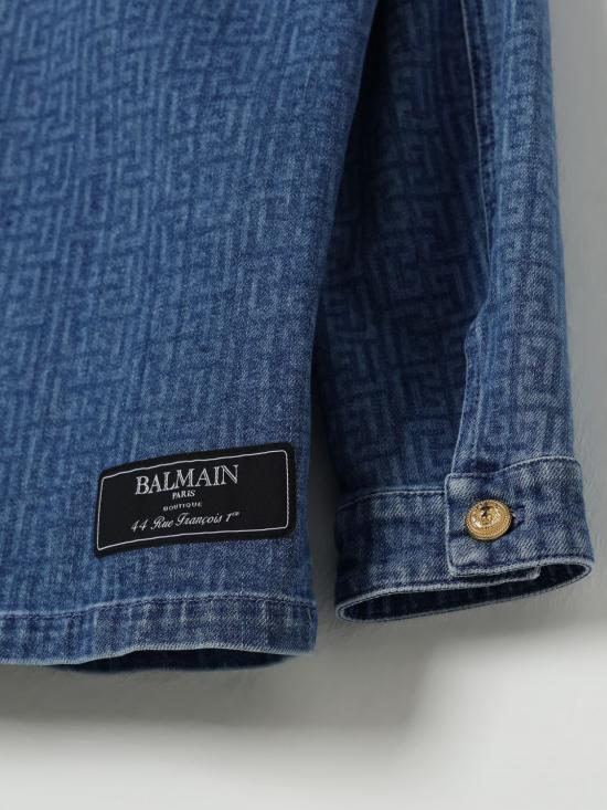 25FW [키즈] 발망 캐주얼 자켓 BW2P47Z2867 610 Gnawed Blue - BALMAIN