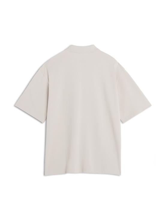 25SS 메종키츠네 볼드 폭스 헤드 패치 오버사이즈 폴로 티셔츠 MM00202KJ7010 0119 TRUFFLE - MAISON KITSUNE