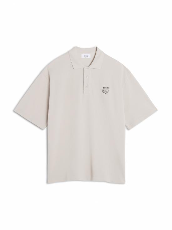 25SS 메종키츠네 볼드 폭스 헤드 패치 오버사이즈 폴로 티셔츠 MM00202KJ7010 0119 TRUFFLE