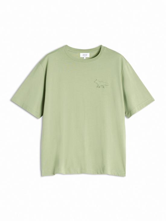  메종키츠네 엠보스드 프로파일 폭스 오버사이즈 티셔츠 OM00116KJ7016 0077 TURF GREEN