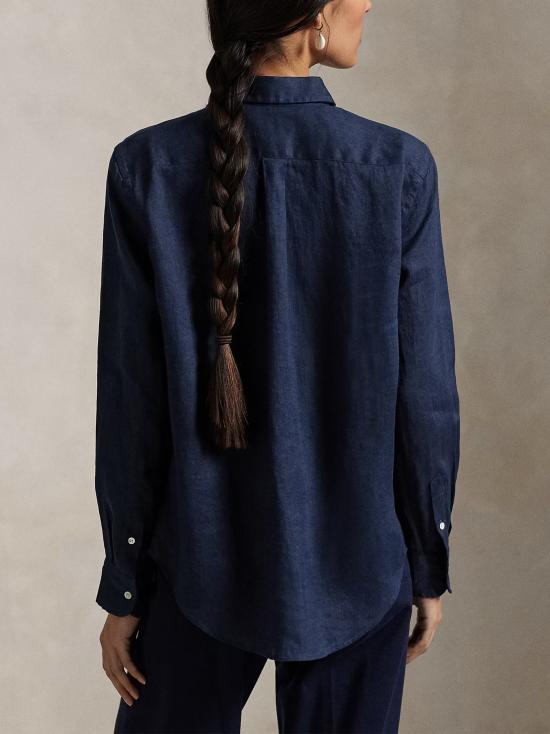 25SS 폴로 랄프로렌 포니 자수 리넨 셔츠 (211970730009) 211970730 002 NAVY - POLO RALPH LAUREN