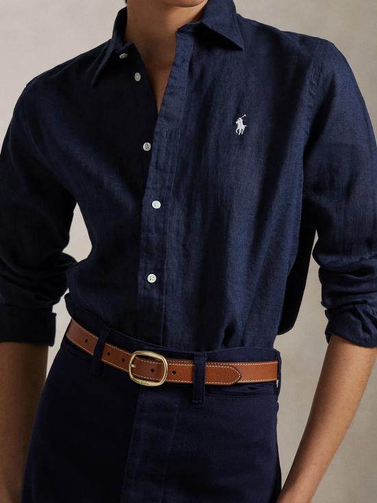 25SS 폴로 랄프로렌 포니 자수 리넨 셔츠 (211970730009) 211970730 002 NAVY - POLO RALPH LAUREN