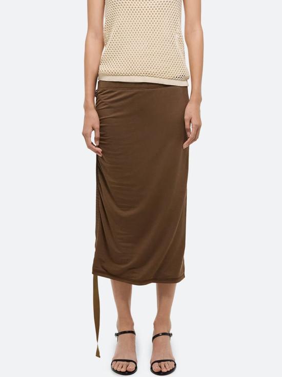  헬무트랭 미디 스커트 P01HW301 D0M MARRONE - HELMUT LANG
