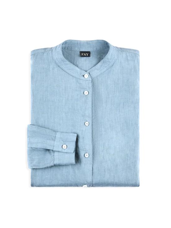 25SS 페이 셔츠 NCWA150570TVTW U203 AZZURRO