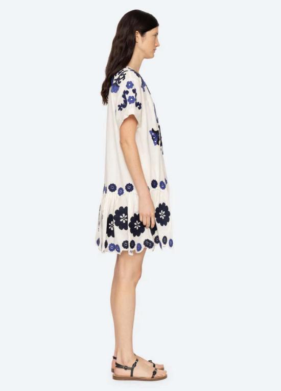  씨뉴욕 숏 원피스 Sea Ny Catrine 아플리케 티셔츠 미니 드레스 - SEA NY