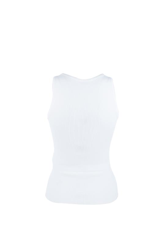 25FW 발렌시아가 민소매 티셔츠 835500T5231 9040 WHITE BLACK - BALENCIAGA