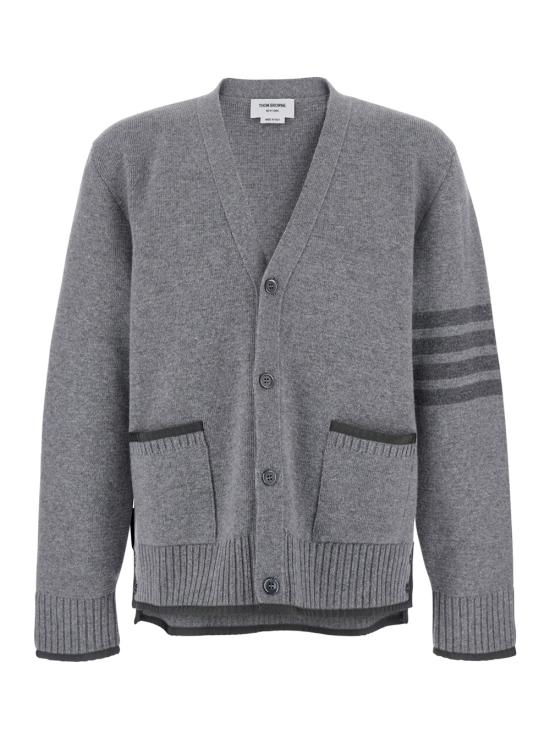 25FW 톰브라운 4바 밀라노 스티치 브이넥 메리노 울 가디건 MKC608AY1029055 Grey