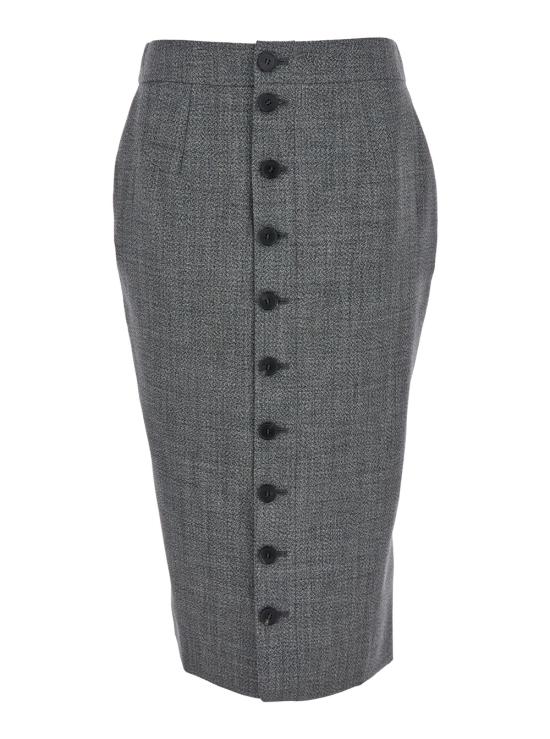 25FW 알렉산더 맥퀸 미디 스커트 839513QJAFD1121 Grey