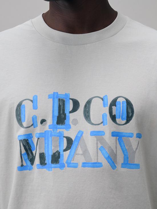 25SS 씨피 컴퍼니 반팔 티셔츠 18CMTS145A 006586W 800 BLUE FOX DOM - C.P. COMPANY