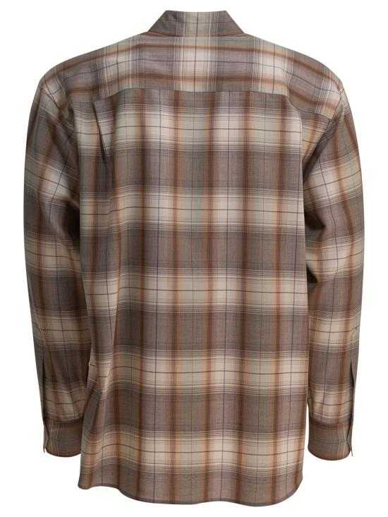  오라리 긴팔 셔츠 A25SS01LC GRAY BROWN CHECK DOM - AURALEE
