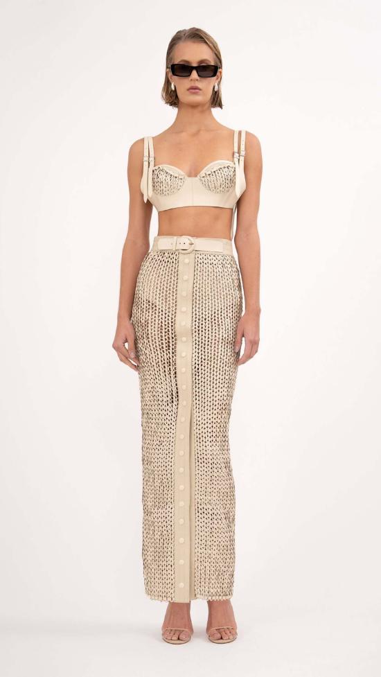  논살란트 레이블 민소매 티셔츠 논샬런트 라벨 체이스 크롭탑 크레마 - NONCHALANT LABEL