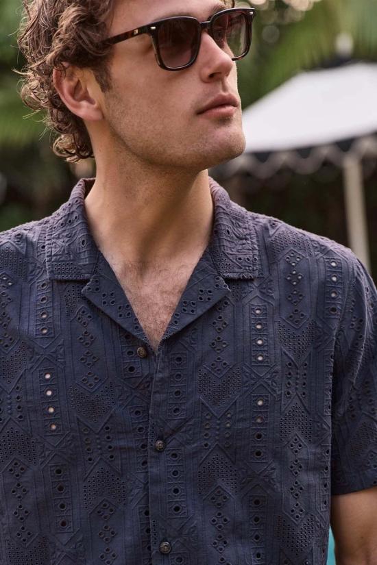  Marine Layer 긴팔 셔츠 마린 레이어 5시 리조트  인디아 잉크 - MARINE LAYER