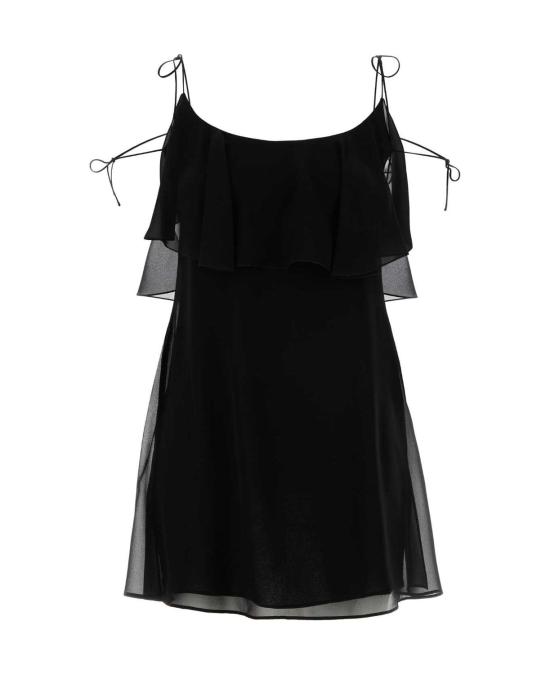 25SS 생로랑 미디 원피스 820529Y3H361000 BLACK