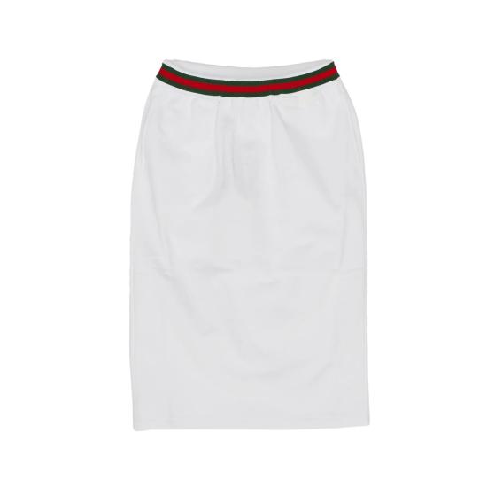  구찌 웹 코튼 저지 스커트 810391 XJG1A9692 WHITE