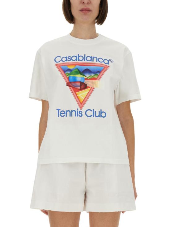 25FW 카사블랑카 반팔 티셔츠 WPF25JTS046 01TENNISCLUBICON MULTICOLOUR