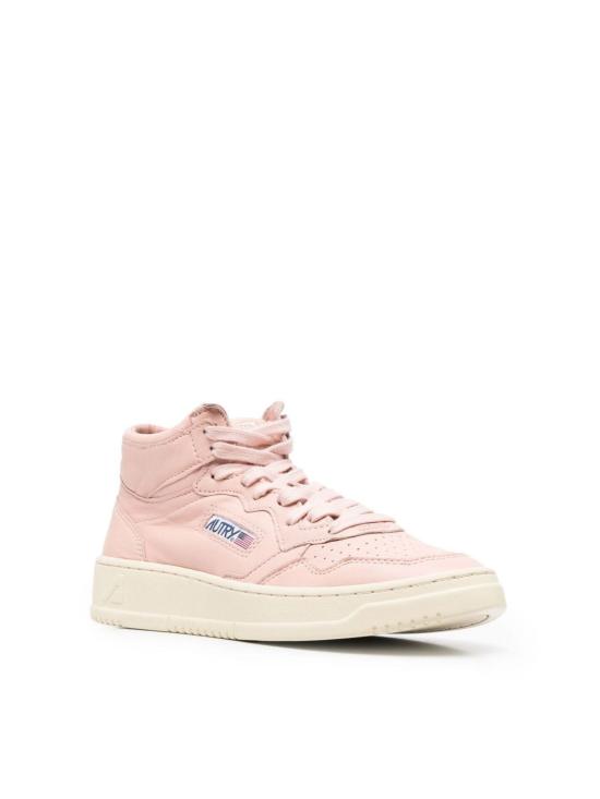 25SS 오트리 메달리스트 미드 레더 스니커즈 AUMWGG28R PEACH PINK PURPLE - AUTRY