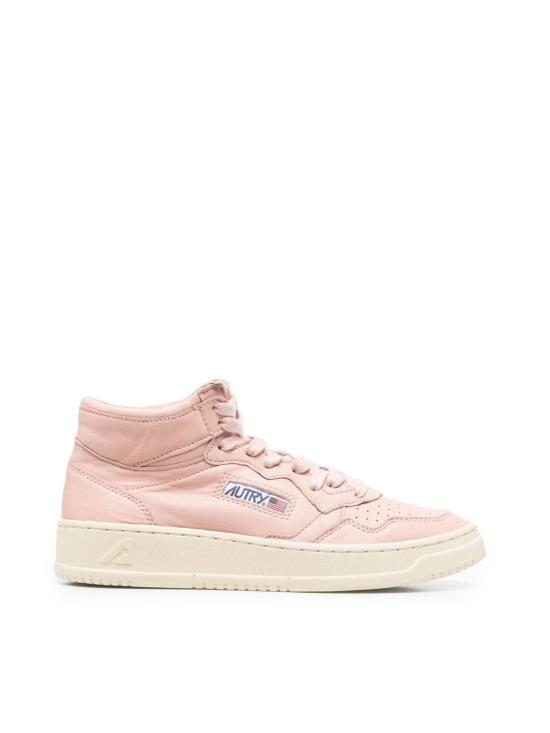25SS 오트리 메달리스트 미드 레더 스니커즈 AUMWGG28R PEACH PINK PURPLE