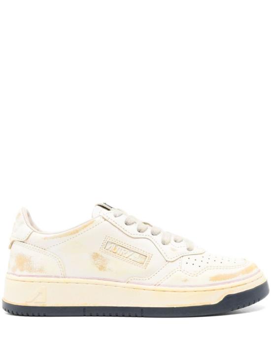 25SS 오트리 슈퍼 빈티지 메달리스트 로우 레더 스니커즈 AVLWBE01R BEIGE WHITE