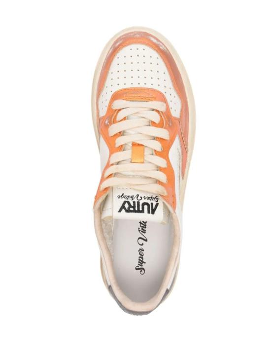 25SS 오트리 슈퍼 빈티지 메달리스트 로우 레더 스니커즈 AVLWMT02R METAL YELLOW ORANGE - AUTRY