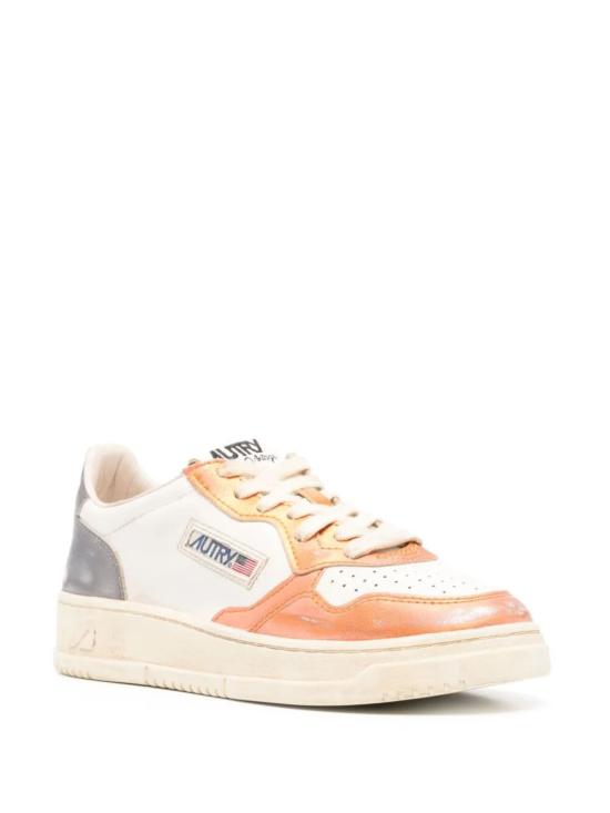 25SS 오트리 슈퍼 빈티지 메달리스트 로우 레더 스니커즈 AVLWMT02R METAL YELLOW ORANGE - AUTRY
