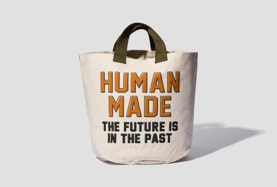 25SS 휴먼메이드 숄더백 캔버스 토트백 라지 HM29GD055 화이트