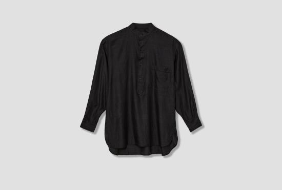 25SS COMOLI 긴팔 셔츠 울 실크 풀오버  B01-02005 차콜