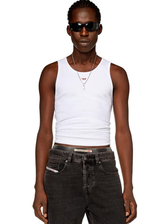 24FW 디젤 민소매 티셔츠 A040880EJAI 100 White - DIESEL