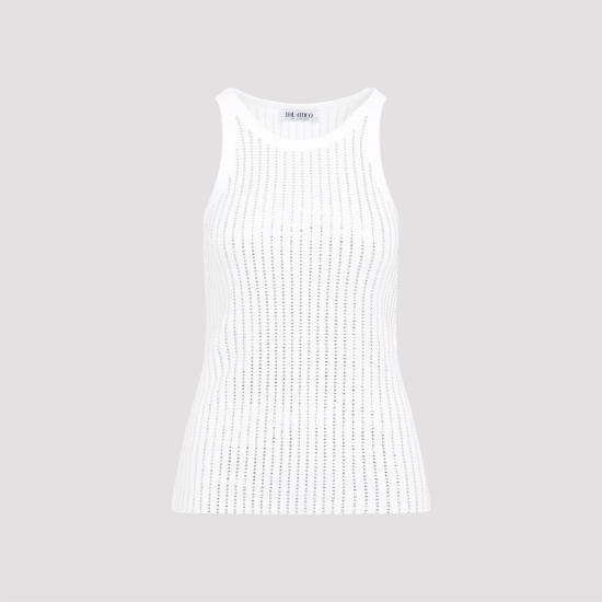  디 아티코 민소매 티셔츠 247WCT276J050R480 White - THE ATTICO