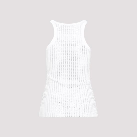  디 아티코 민소매 티셔츠 247WCT276J050R480 White - THE ATTICO