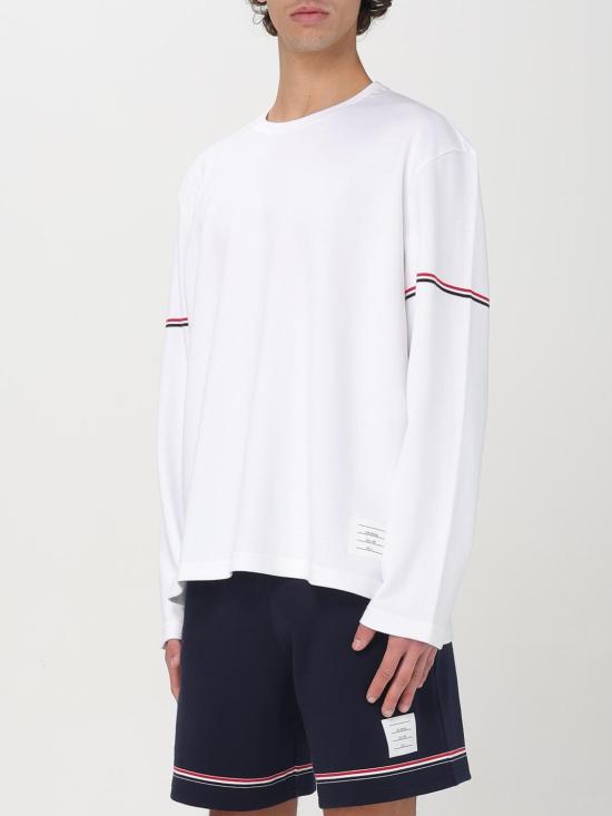 25FW 톰브라운 반팔 티셔츠 MJS281AJ0199 100 White - THOM BROWNE