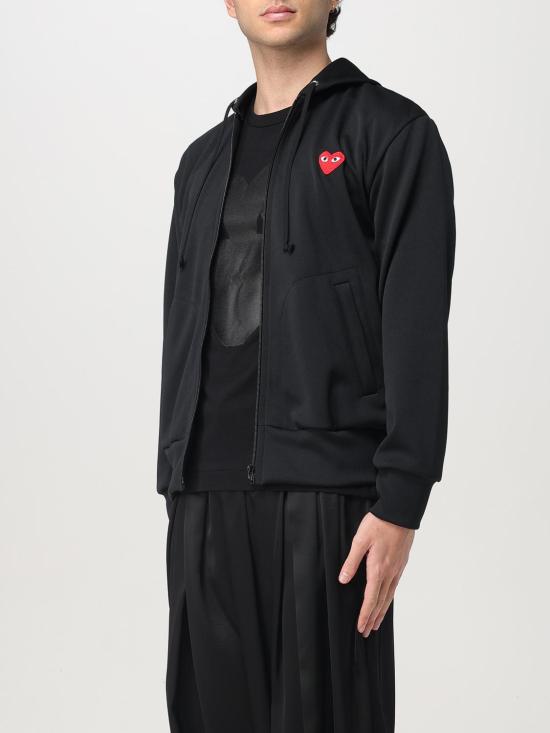 26SS 꼼데가르송 레드 하트 후드 집업 AXT172051 1 Black - COMME DES GARCONS