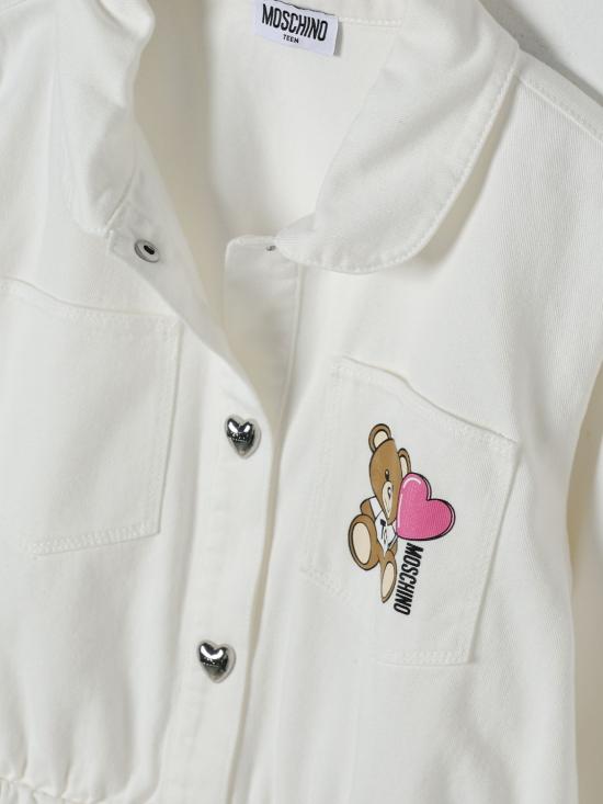 25SS [키즈] 모스키노 캐주얼 자켓 HDS04XLOA14 10063 White - MOSCHINO