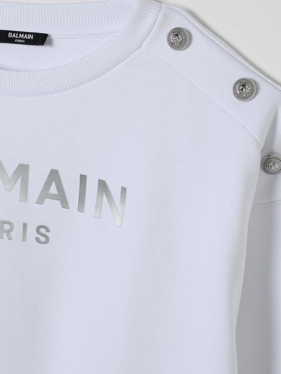 25FW [키즈] 발망 풀오버 BW4A80Z0081 100AG White - BALMAIN