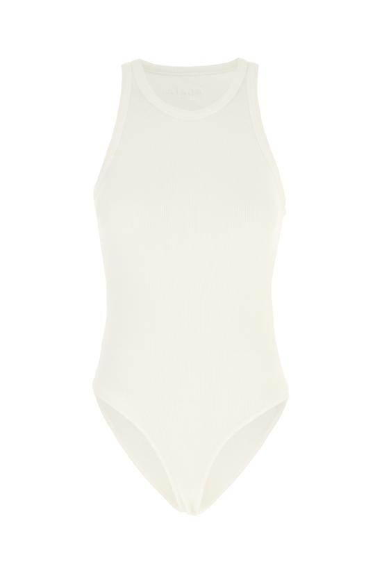 25FW 알라이아 원피스 수영복 AA9B0382J085B 020 BLANC CASSE