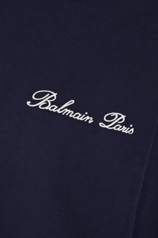 25FW 발망 후드 티셔츠 DH1JT047BC78 SIV MARINE BLANC - BALMAIN