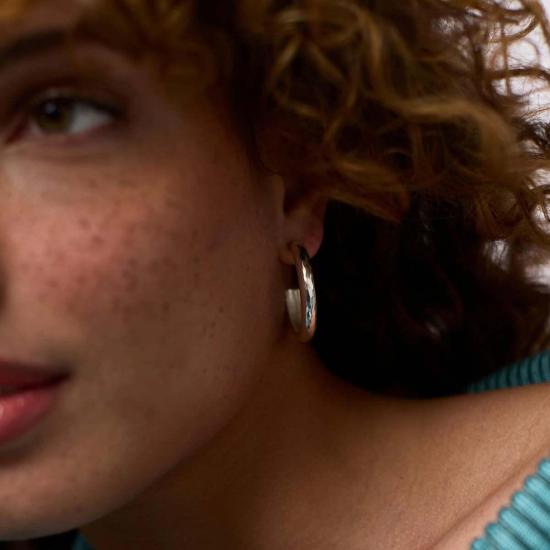  줄리 보스 이어링 하바나 후프 귀걸이 실버 - JULIE VOS