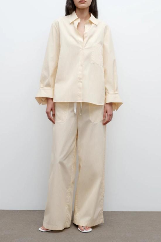  티더블유피 셔츠 코튼 뱅커 스트라이프 아이보리 옐로우 Twp Next Morning 셔츠