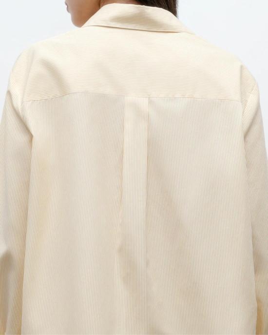  티더블유피 셔츠 코튼 뱅커 스트라이프 아이보리 옐로우 Twp Next Morning 셔츠 - TWP