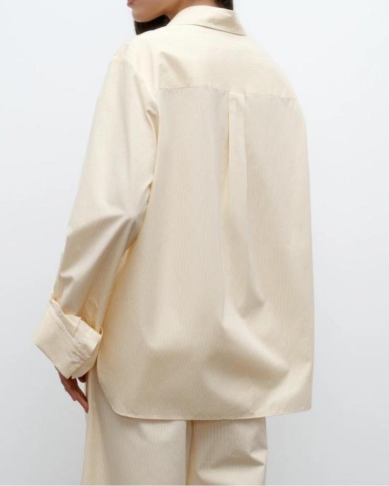  티더블유피 셔츠 코튼 뱅커 스트라이프 아이보리 옐로우 Twp Next Morning 셔츠 - TWP