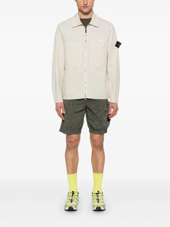  스톤 아일랜드 밀 스펙 스트레치 립스탑-TC 오버셔츠 K1S15 1200012 S0063 V0095 SAND DOM - STONE ISLAND
