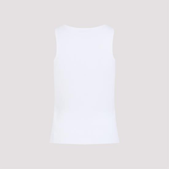 25FW 발렌시아가 민소매 티셔츠 835500 T5231 9040 WHITE BLACK - BALENCIAGA