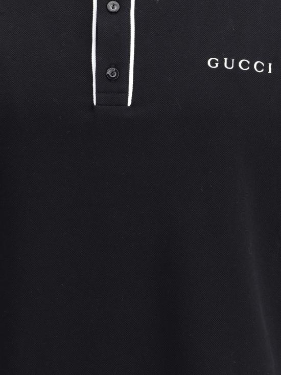26SS 구찌 자수 코튼 피케 폴로 셔츠 806250XJHHO 1043 BLACK - GUCCI