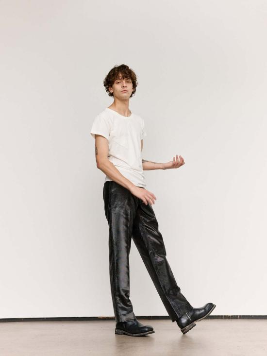  MM6 메종마르지엘라 반팔 티셔츠 Mm6 메종 마르지엘라 패치워크 슬림 티셔츠 - MM6 MAISON MARGIELA