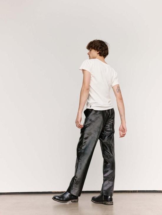  MM6 메종마르지엘라 반팔 티셔츠 Mm6 메종 마르지엘라 패치워크 슬림 티셔츠 - MM6 MAISON MARGIELA