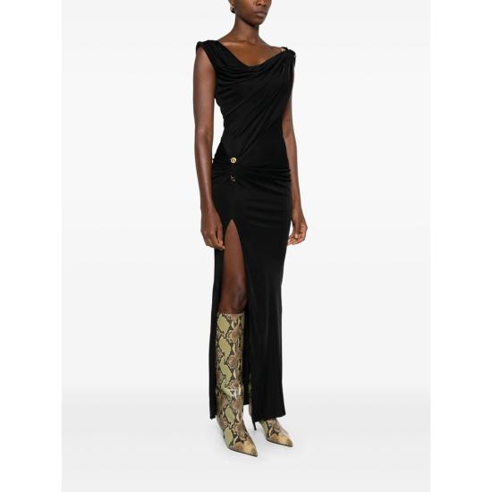 25FW 베르사체 롱 원피스 1A12497 1020424 1B000 BLACK - VERSACE