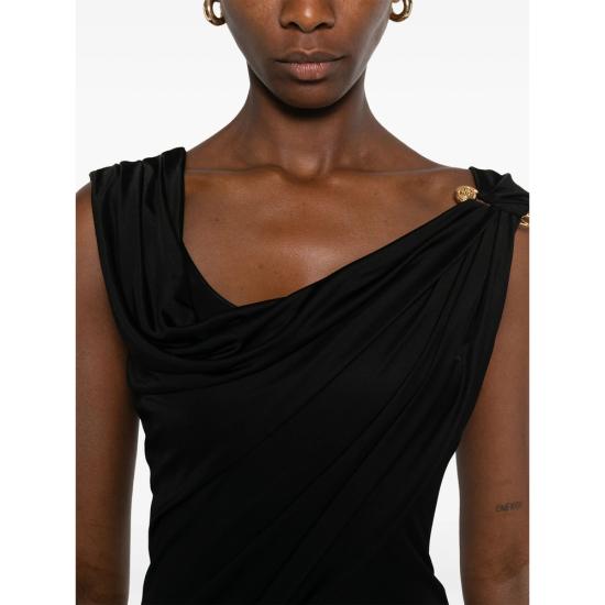 25FW 베르사체 롱 원피스 1A12497 1020424 1B000 BLACK - VERSACE