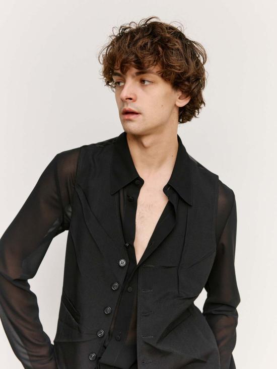  MM6 메종마르지엘라 베스트 Mm6 메종 마르지엘라 크리즈드 웨이스트코트 - MM6 MAISON MARGIELA