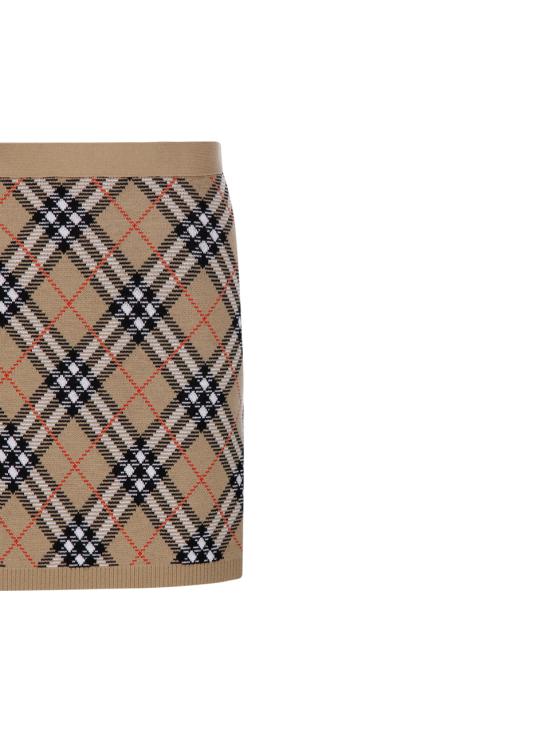 25FW 버버리 체크 울 스커트 8110604 C1309 SAND SAND IP CHECK - BURBERRY