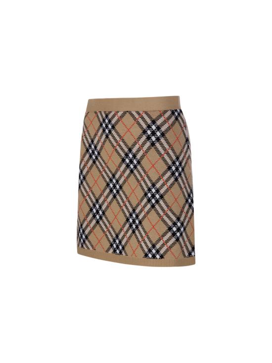 25FW 버버리 체크 울 스커트 8110604 C1309 SAND SAND IP CHECK - BURBERRY