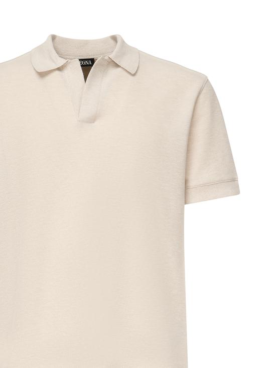 25FW 에르메네질도제냐 폴로 티셔츠 UF338A9 F708N02272 Beige - ERMENEGILDO ZEGNA